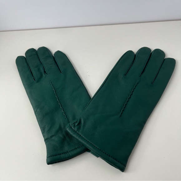 Leather Gloves Elegant Green 8.5 - Picture 7 of 7